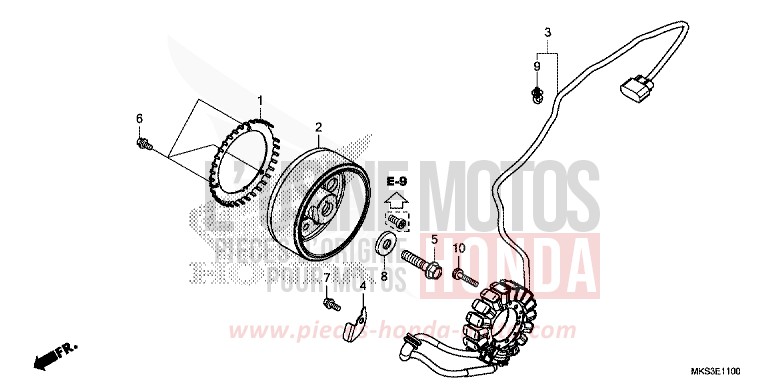 GENERATOR von Africa Twin Schaltgetriebe PEARL GLARE WHITE (NHB53H) von 2020